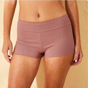 Shade Shore XL Womens Swim Shorts Ribbed Mid Rise Mauve